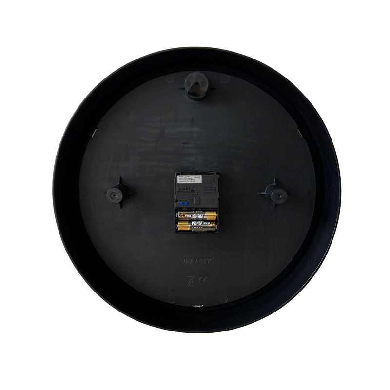 Horloge murale analogique ronde noire de 13,7 pouces connectée en Wi-Fi et alimentée par piles