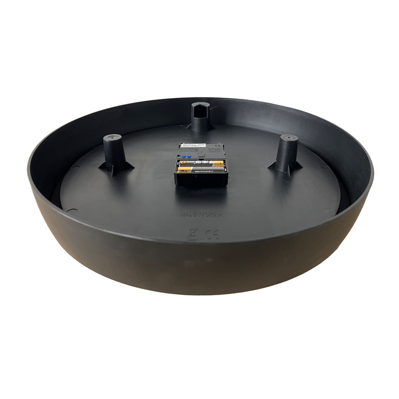 Horloge murale analogique ronde noire de 13,7 pouces connectée en Wi-Fi et alimentée par piles