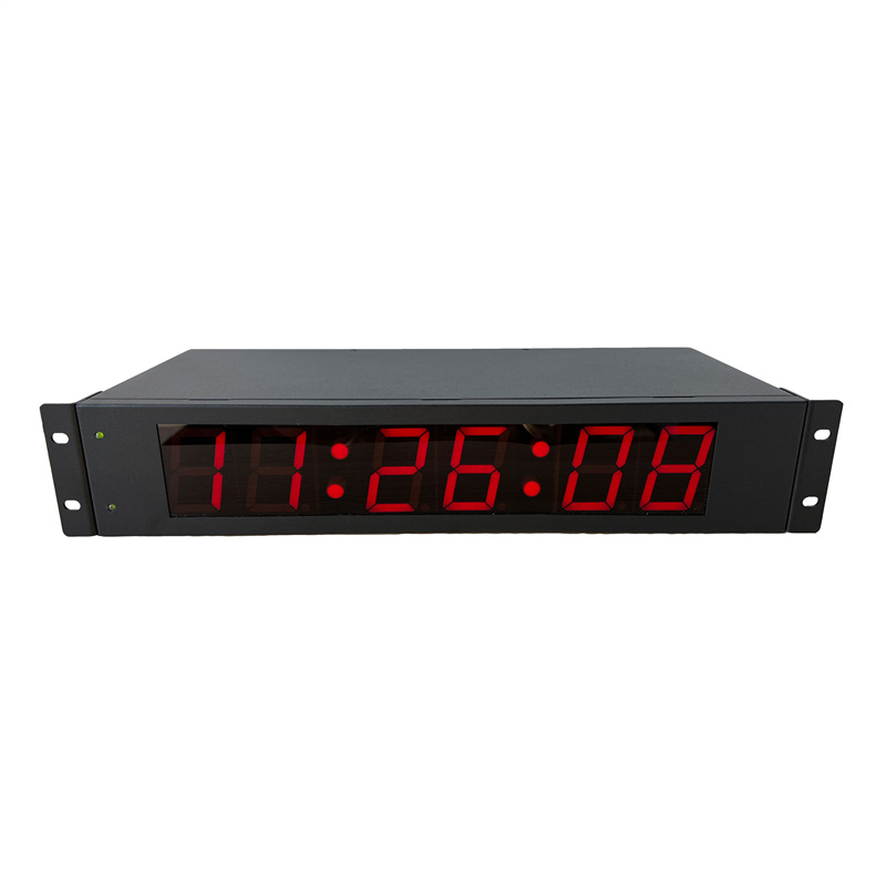 Horloge réseau numérique filaire NTP 2U à 6 chiffres, 2,3 pouces, format HH, MM, SS, 6 chiffres, montage en rack