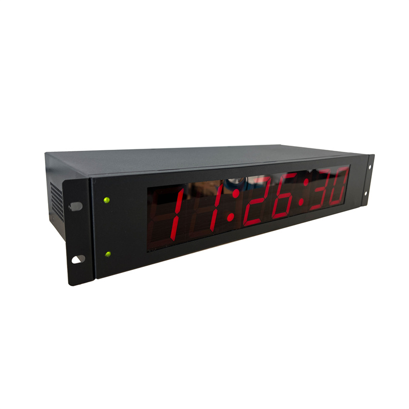 Horloge réseau numérique filaire NTP 2U à 6 chiffres, 2,3 pouces, format HH, MM, SS, 6 chiffres, montage en rack