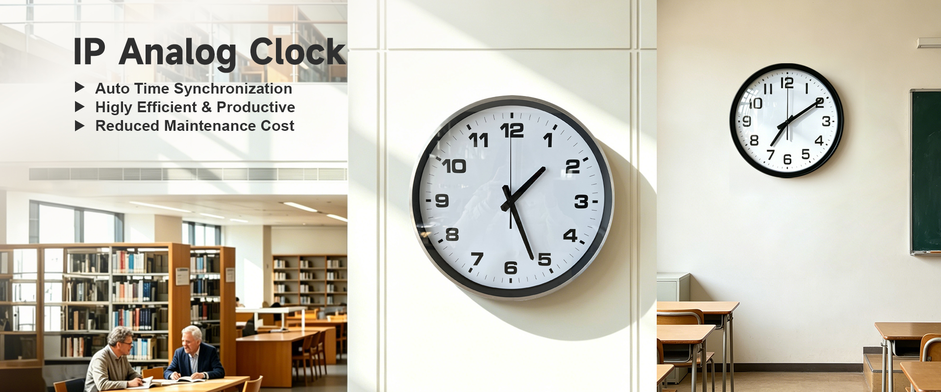 Horloge analogique IP avec synchronisation automatique de l'heure